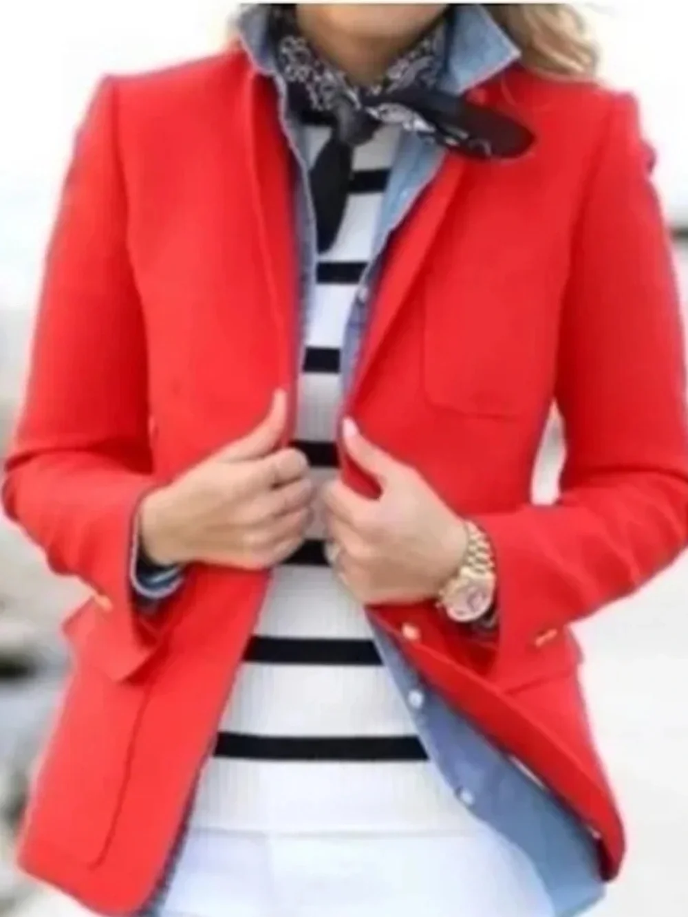 J. Crew Regent Red/Orange Wool Jacket Structured Cut Notched Collar Size 4